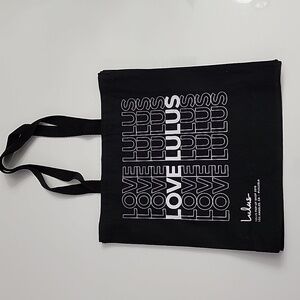 Lulu's 100% Cotton Los Angeles 2019 Pop-Up Shop Black White Shopper Tote